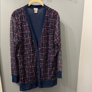 Chico's Multicolor Plaid Cardigan